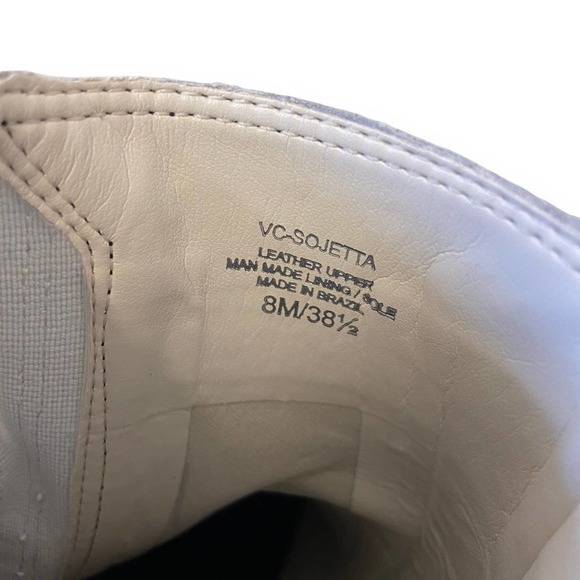 Vince Camuto Sojetta Square Toe High Heel Booties White Ankle Boots - Picture 7 of 12